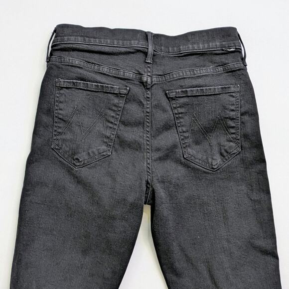 Mother Jeans Cha Cha Fray Women 29 Black Not Guilty Raw Hem 1113-180 Flare - Picture 6 of 13